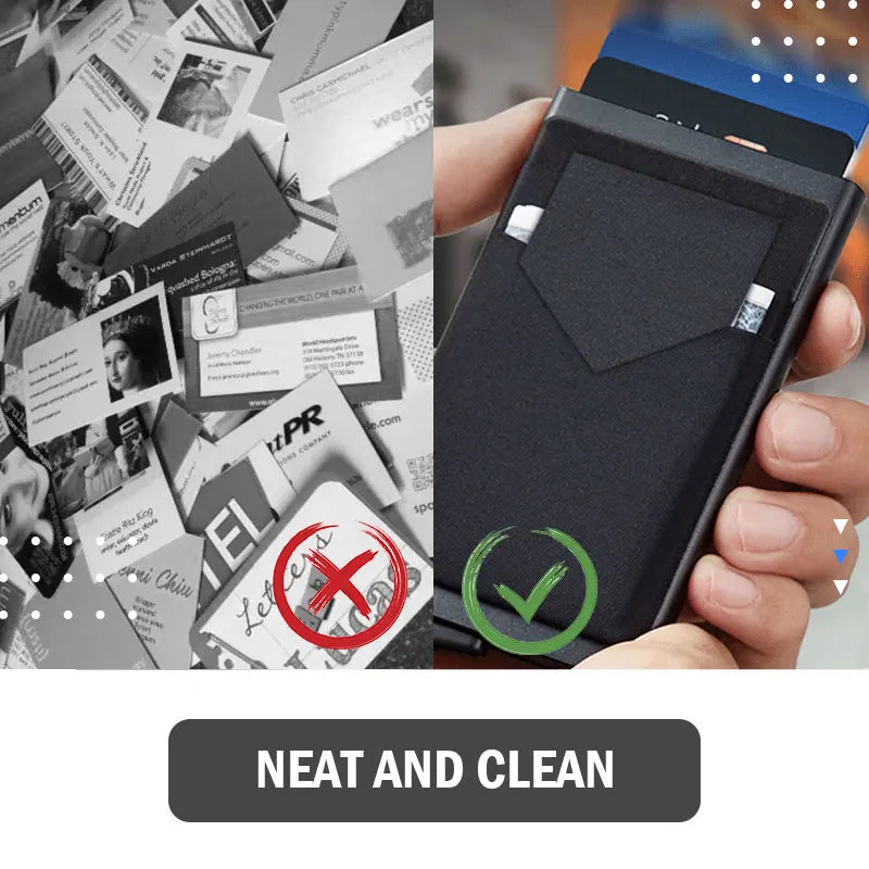 Portefeuille Homme RFID Slim Minimaliste – Porte-Cartes Métal Pop-Up Anti-Piratage