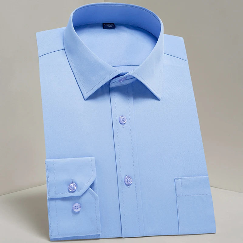 Chemise Homme Classique Manches Longues Coupe Standard Formelle Business Bureau Blanche Simple Élégante Casual – Chemise Dress Shirt Tendance | Mode Homme Premium
