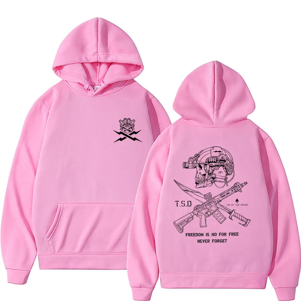 Hoodie Oversize Squelette Sparta Tactical Imprimé – Pullover Streetwear Casual Unisexe | Mode Homme & Femme Premium