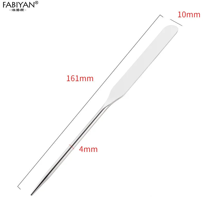 Spatule Inox Nail Art – Tige Mélangeuse Crème & Fond de Teint | Outil Mélange Maquillage & Accessoires