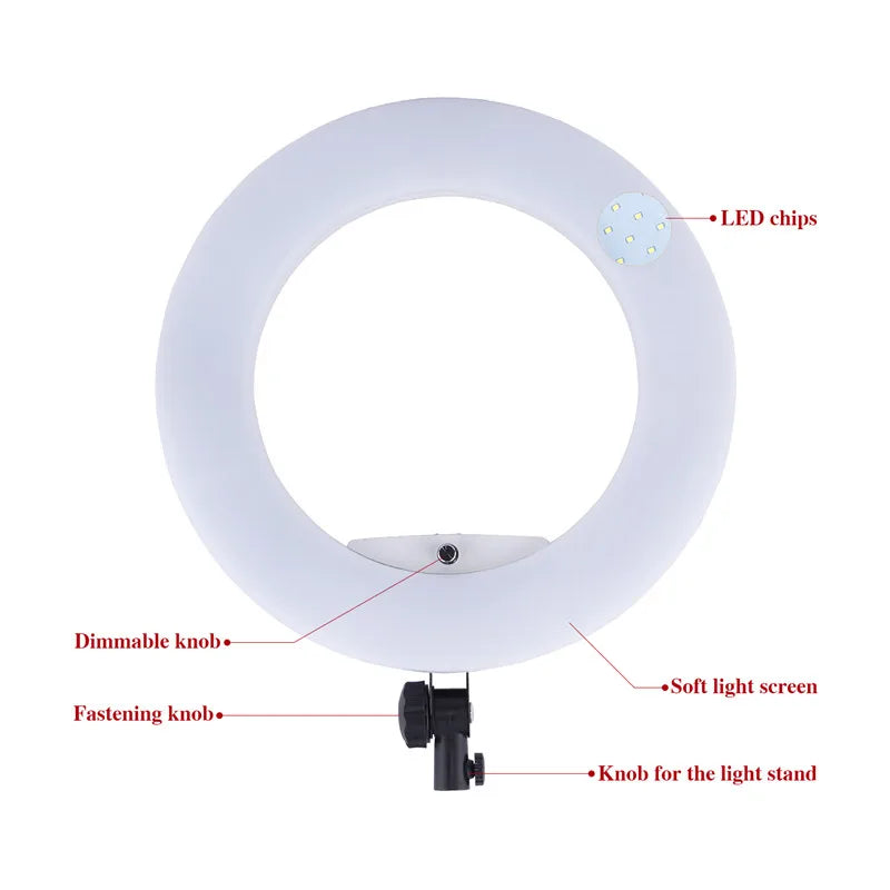 Anneau Lumineux LED 18 Pouces 96W Yidoblo FE480 avec Trépied – Bi-Couleur Studio Photo & Vidéo | Lampe Salon Beauté Maquillage Vlog