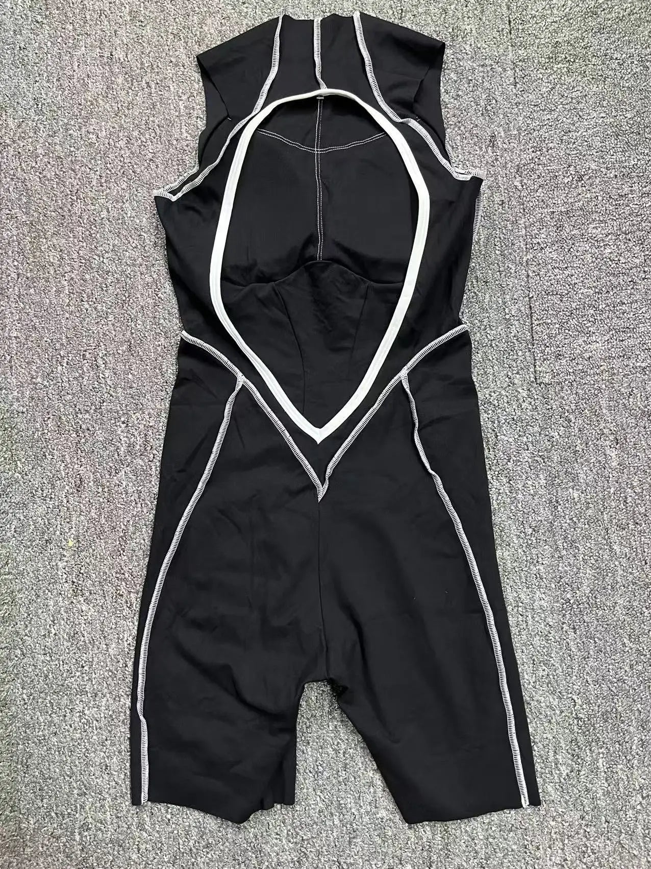 Bodysuit Yoga Push-Up Rembourré Bicolore - Combinaison Short V Butt Gainante Gym & Fitness Femme