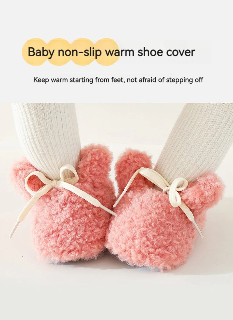 Chaussons Bébé Hiver Unisexe – Bottines Douces Cachemire Agneau Antidérapantes Chauds Nouveau-Né Toddler