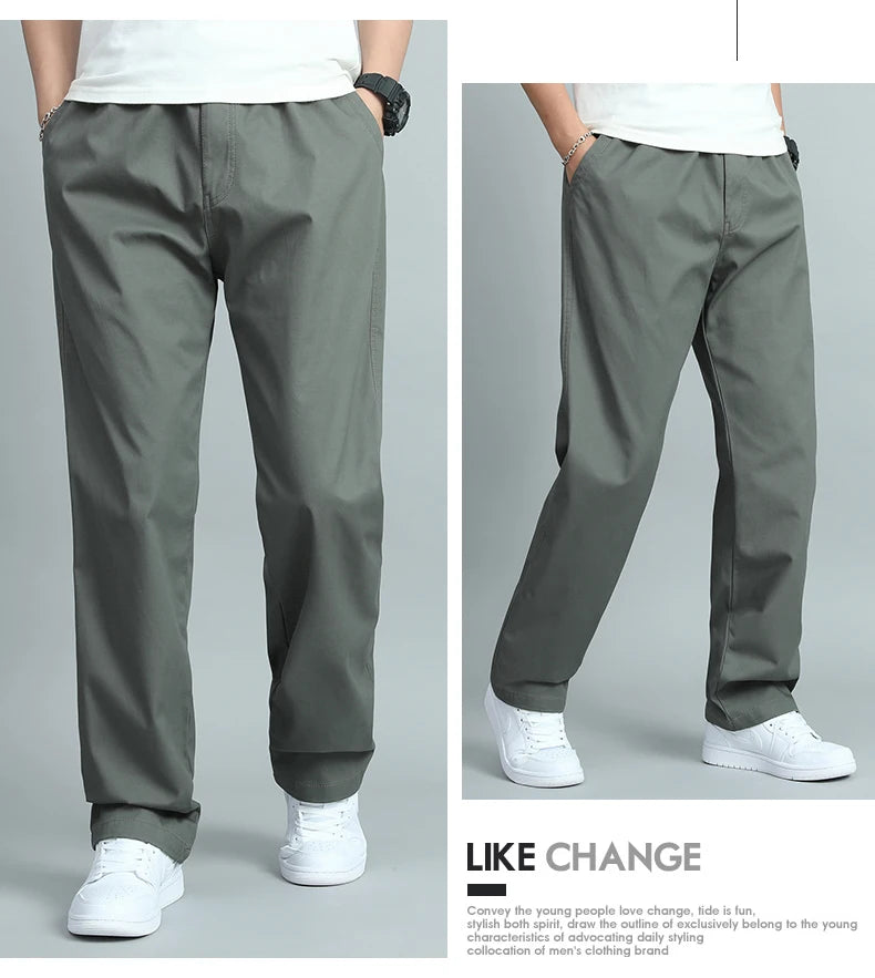 Herren Übergrößen Hose Baumwolle Casual Loose Fit Gerader Schnitt Cargohose – Sommer Herbst | Herrenmode Bequem