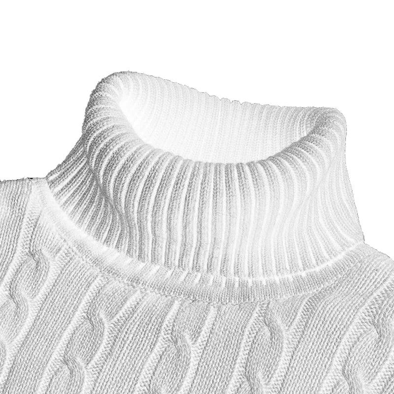 Pull Homme Col Roulé Haut Tricoté Couleur Unie Chaud Casual Laine Pullover Outdoor Hiver Confortable Tendance – Sweater Col Montant Premium Toutes Saisons | Mode Homme Hiver Premium