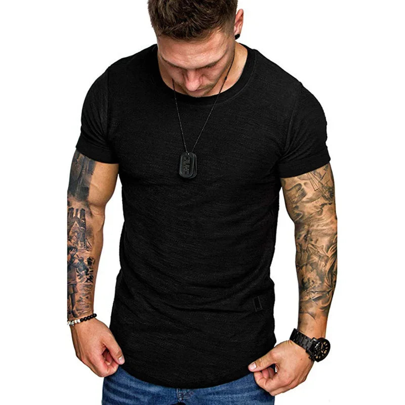 T-Shirt Homme Manches Courtes Col Rond – Casual Été Basique Léger Fashion Sport Running Actif | Mode Homme Premium