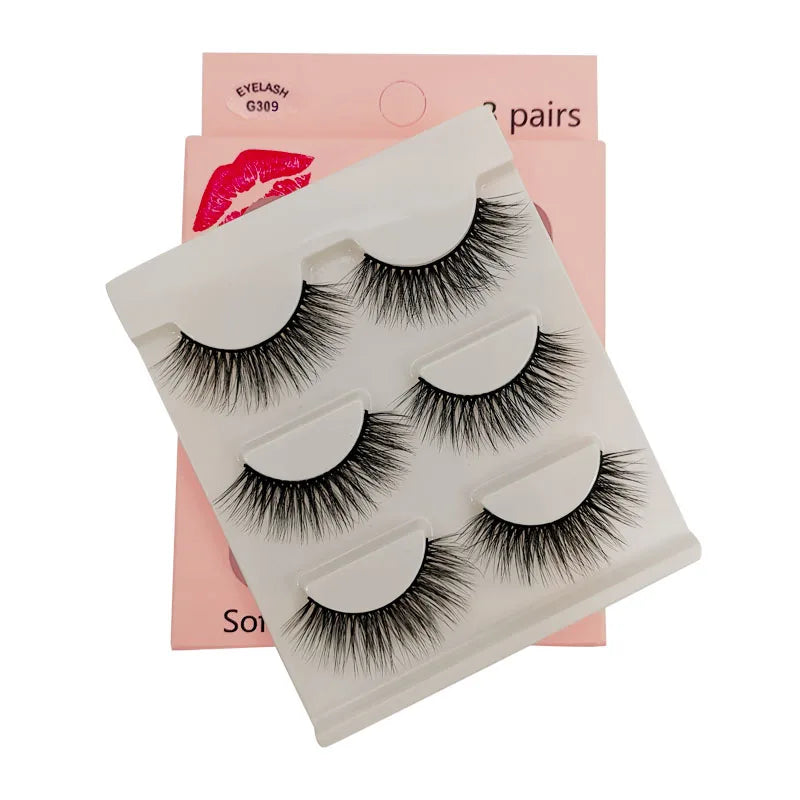 Lot 3 Paires Faux Cils 3D Vison SHIDISHANGPIN – 27 Styles Fluffy Wispy Épais | Cils Faux Faits Main Maquillage Yeux