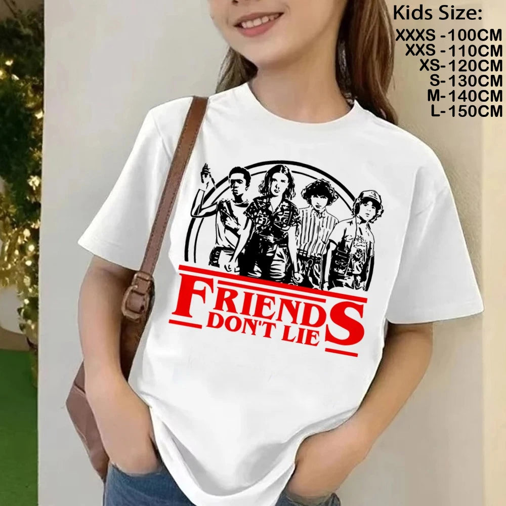 T-Shirt Enfant Imprimé Stranger Things Demogorgon – Manches Courtes Ample Casual | Fille & Garçon
