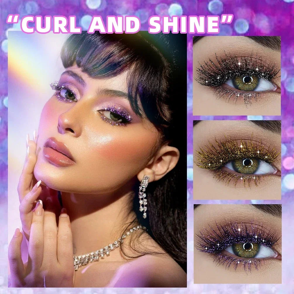 Mascara Diamond Galaxy Paillettes Glitter – Waterproof Longue Tenue Courbe & Volume | Shimmer Maquillage Cils