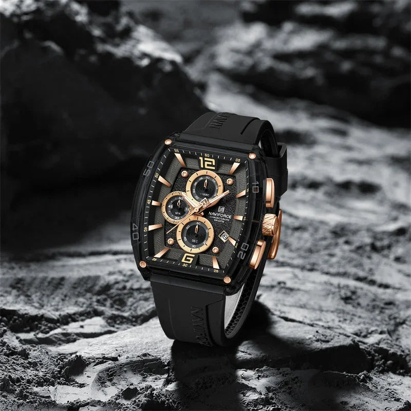 Herrenuhr NAVIFORCE 2025 Militär Sport Quarz – Wasserdicht 50M Silikon Datum Hohe Qualität