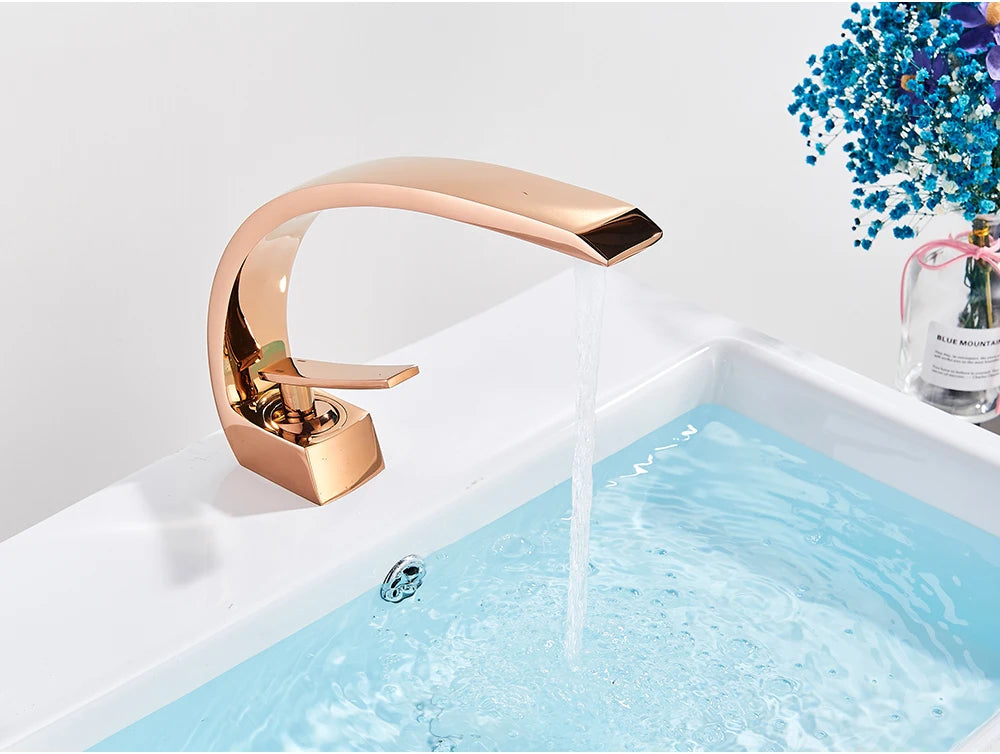 Uythner Robinet Lavabo Noir en Laiton – Mitigeur Mono-Commande 1 Trou | Eau Chaude & Froide Salle de Bain