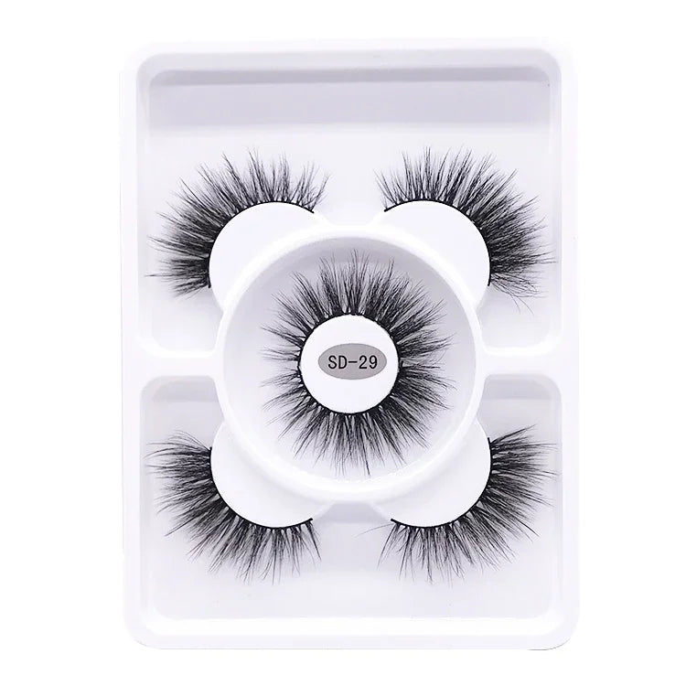 Faux Cils 3D Mink Naturels 2025 – Lot 3 Paires Longues | Extensions Cils Beauté