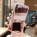 Coque Silicone Miroir Maquillage Bling iPhone – Compatible 7 8 X XR XS 11 12 13 14 15 Pro Max | Protection TPU