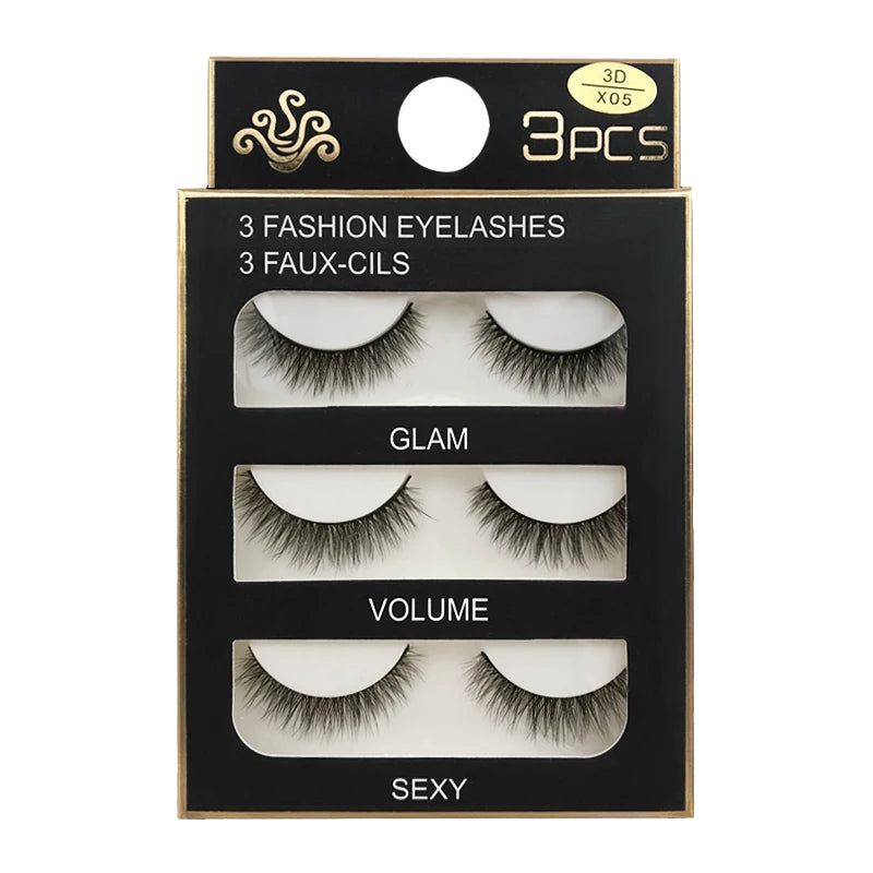 Lot 3 Paires Faux Cils 3D Vison SHIDISHANGPIN – 27 Styles Fluffy Wispy Épais | Cils Faux Faits Main Maquillage Yeux