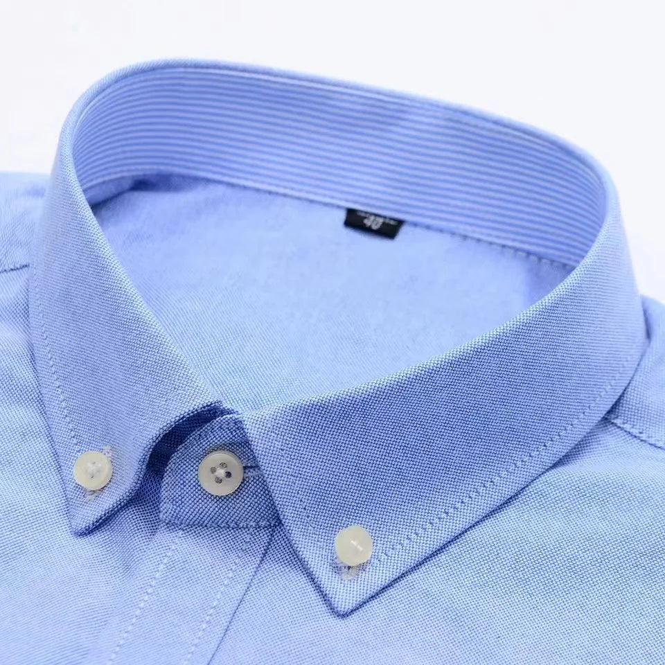 Chemise Homme 100% Coton Manches Longues Carreaux Oxford Casual Business Grande Taille 5XL 6XL 7XL | Chemise Oxford Premium