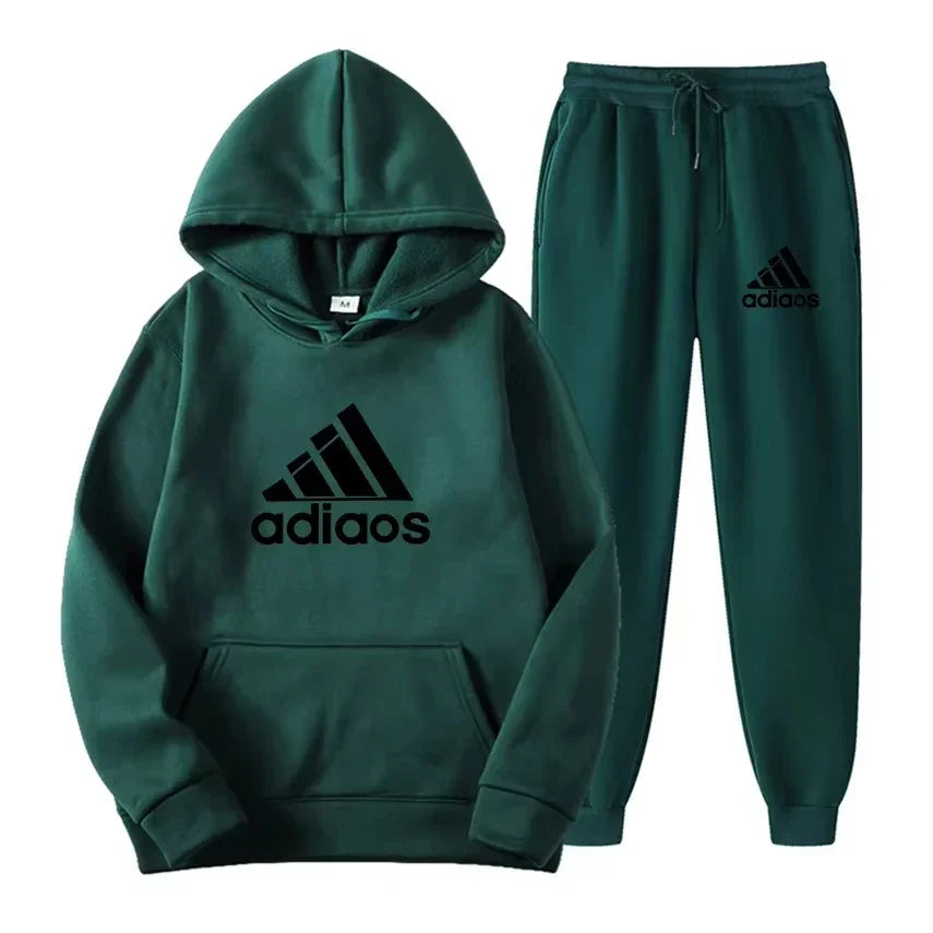 Ensemble Sport 2 Pièces Unisexe Automne Hiver – Sweat Capuche + Jogging Chaud Confortable Fitness Loisir | Mode Sportswear
