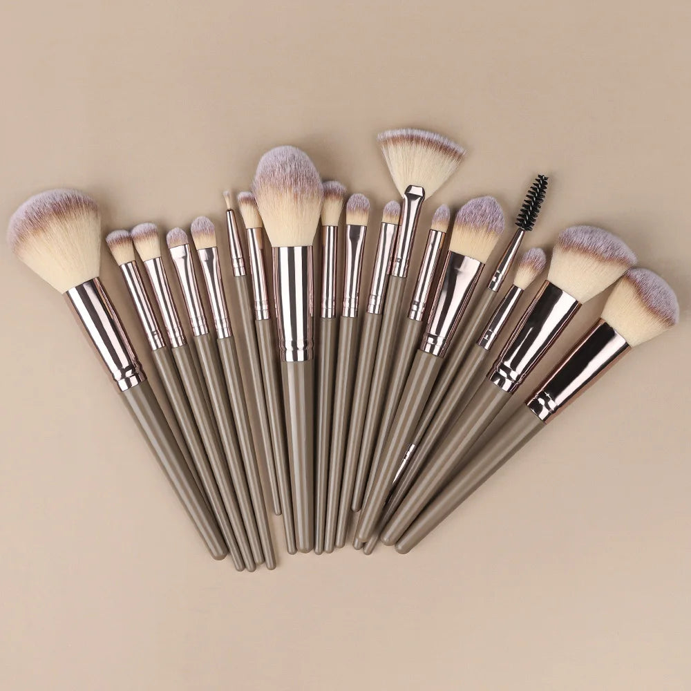 Set Pinceaux Maquillage Fluffy 3 à 20 Pcs – Poudre Libre, Fards & Blush | Brosse Fond de Teint Femme