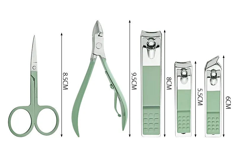 Kit Manucure 16 Pièces Inox – Coupe-Ongles, Ciseaux & Accessoires | Pochette Pliable | Soin Ongles Professionnel