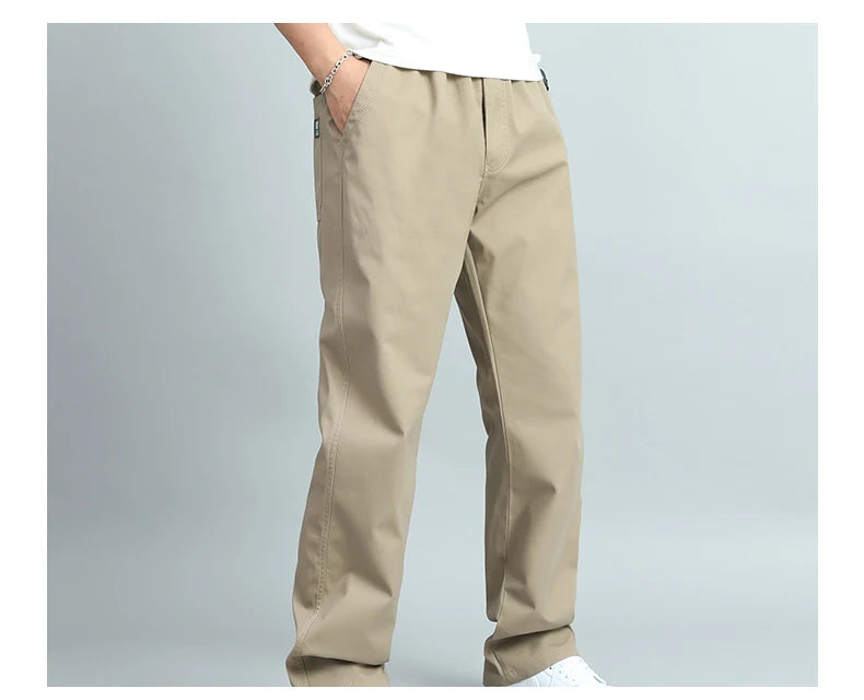 Herren Übergrößen Hose Baumwolle Casual Loose Fit Gerader Schnitt Cargohose – Sommer Herbst | Herrenmode Bequem
