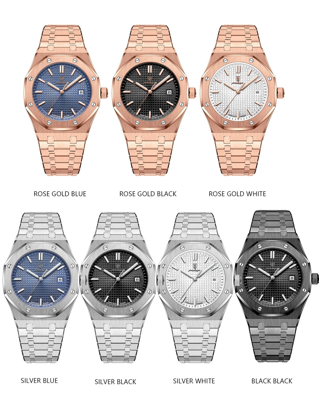 Montre Homme POEDAGAR Business Luxe Quartz – Acier Lumineux Étanche Date Fashion