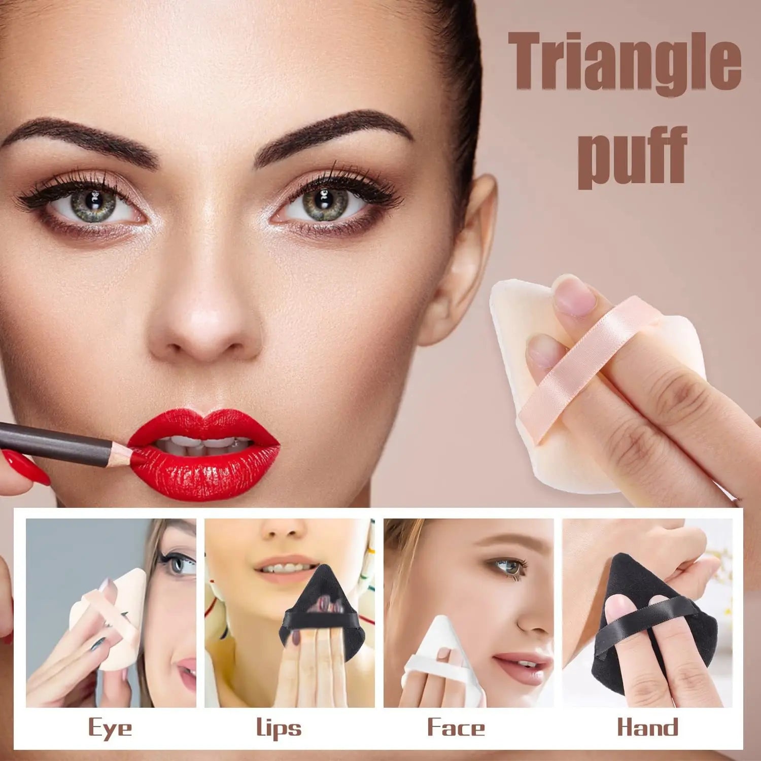 Éponges Triangle Puff Maquillage – Lot 10 Pcs | Blender Poudre & Fond de Teint