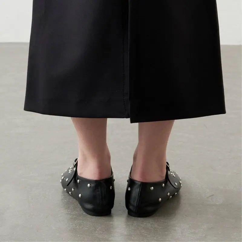 MORAZORA Ballerines Rivets Bout Carré Slip-on – Loafers Femme Noir Rouge Tailles 34-43