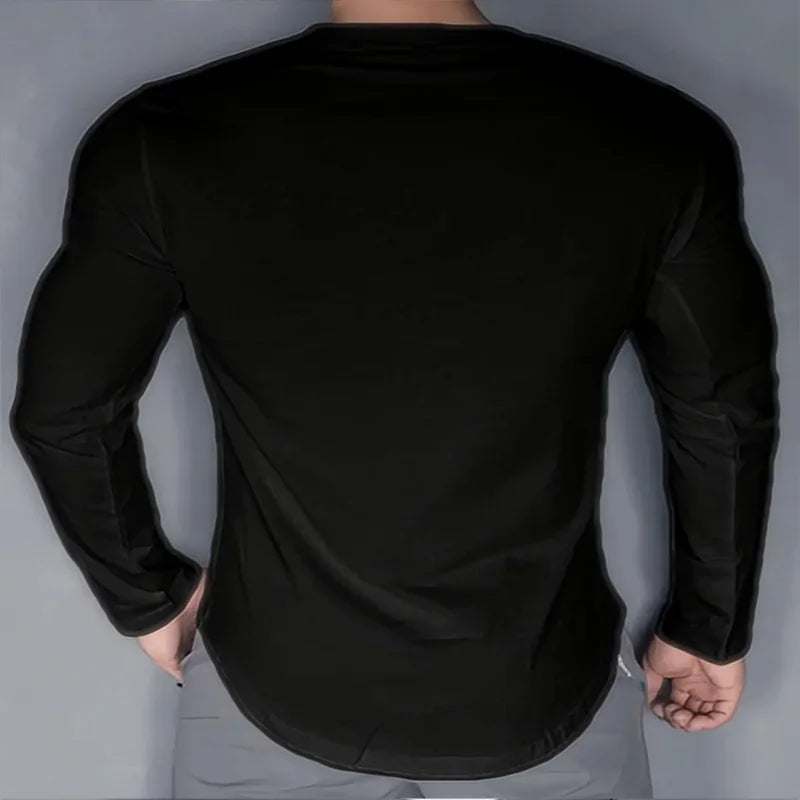 T-Shirt Manches Longues Homme Slim – Base Layer Running, Sport & Fitness | Séchage Rapide & Respirant | Automne-Hiver