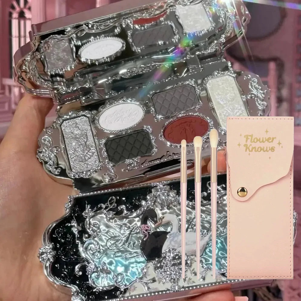 Palette Fards à Paupières Flower Knows Swan Ballet – 6 Teintes Mat, Shimmer & Nacré | Glitter