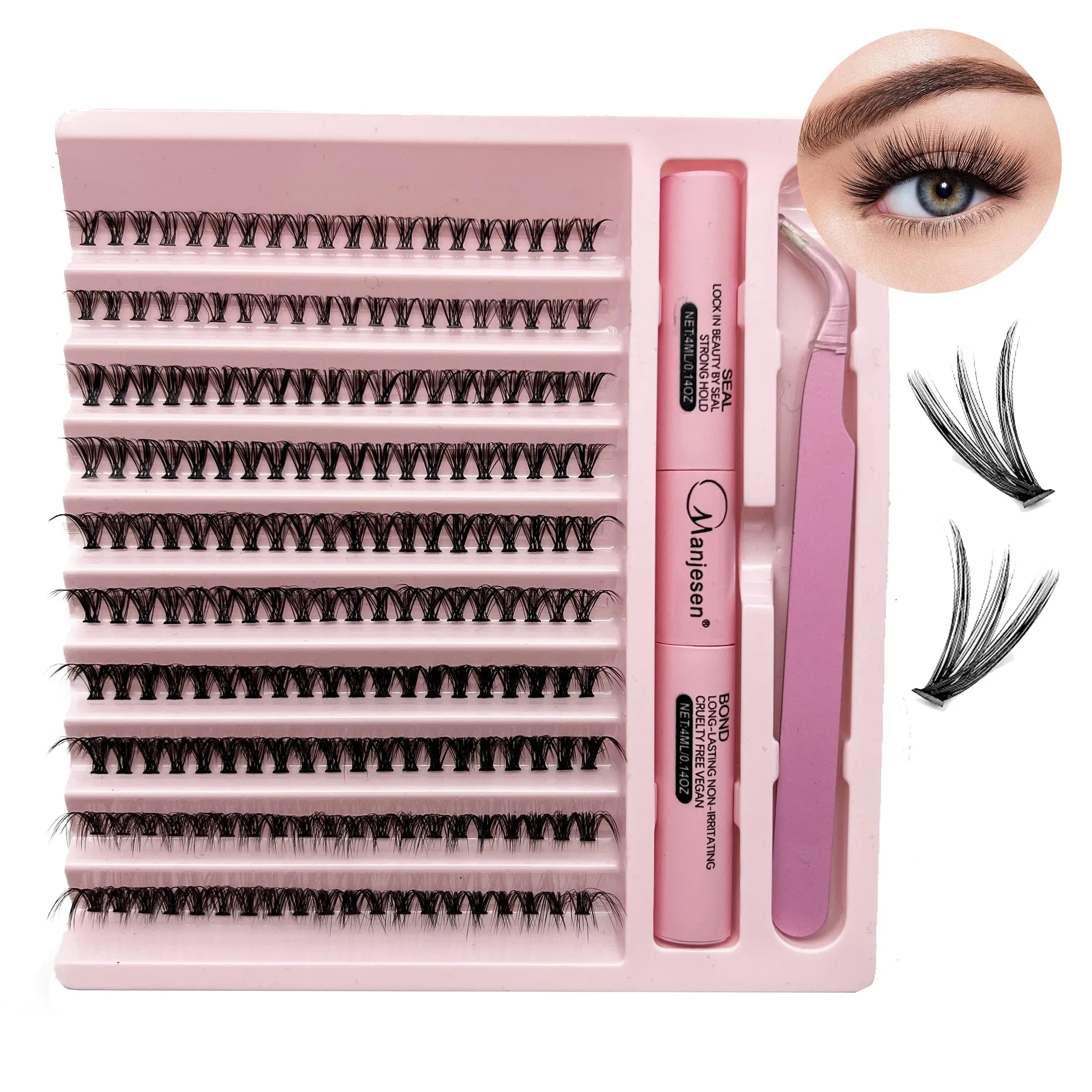 Kit Extension Cils DIY 200 Pcs – Clusters Lash Bond & Seal | Outils Collage Cils Accessoires Maquillage