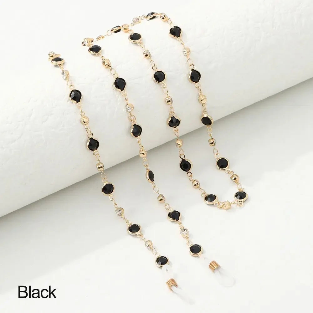 Chaîne de Lunettes Cristal Colorée – Cordon Lunettes de Soleil & Collier Tendance | Accessoire Femme