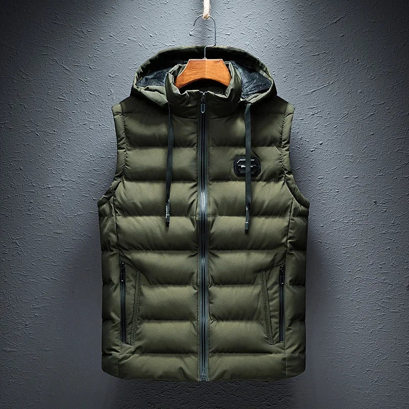Gilet Homme Matelassé Coton À Capuche Zip – Sans Manches Casual Chaud Grande Taille Jusqu'au 6XL | Mode Homme Premium