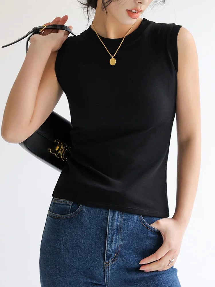 Caraco Débardeur Femme Col Rond Multicolore Basique Sans Manches – Top Sous-Vêtement Couvrant Décolleté Latéral | Mode Essentiel