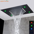 Pommeau Douche Plafond LED Cascade Luxe 49x35cm – Lumières Multicolores Intégrées | Salle de Bain Spa