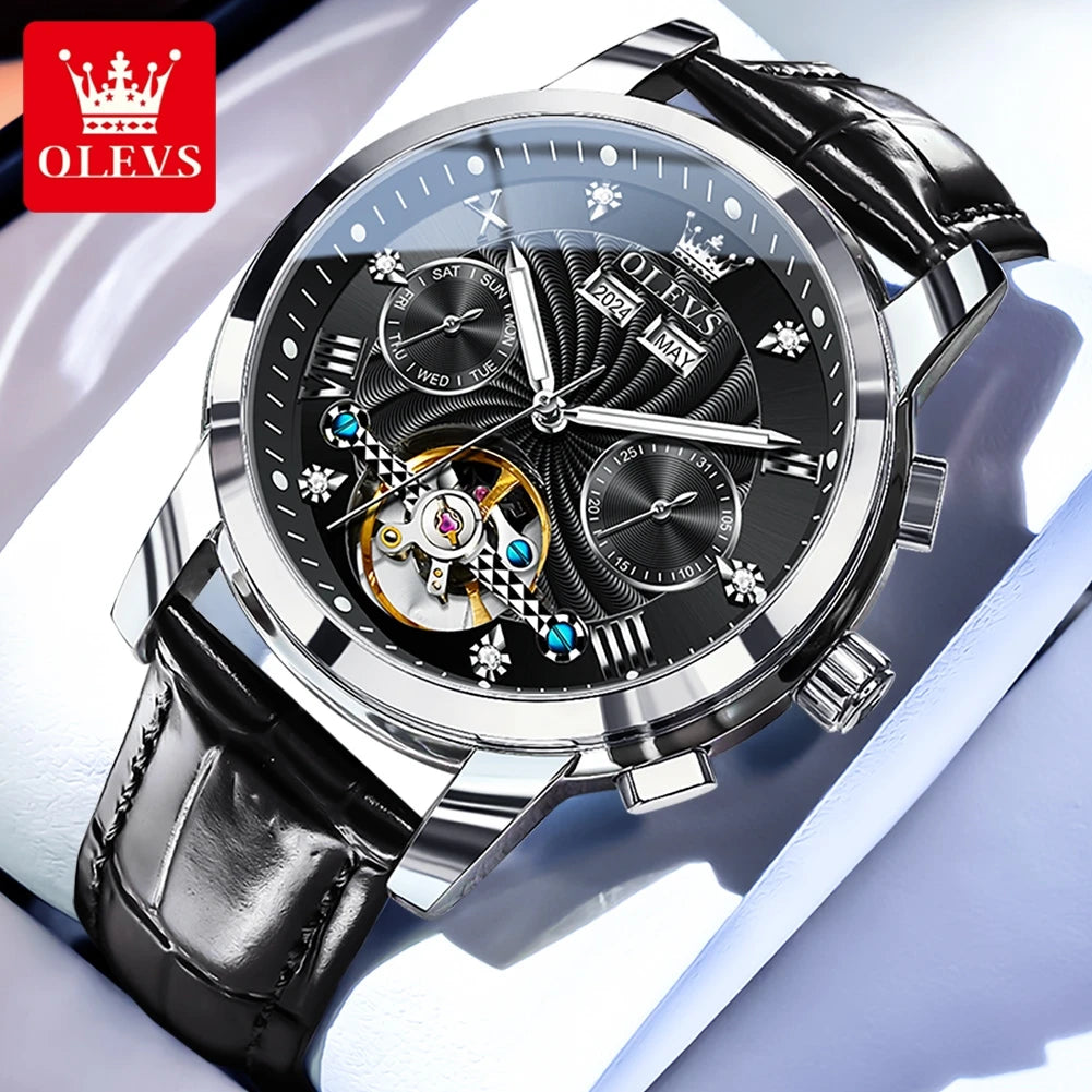 Montre Mécanique Automatique Luxe Homme OLEVS 7088 – Grand Cadran Lumineux Étanche Cadeau