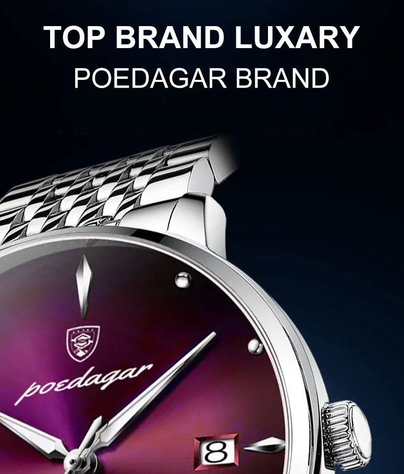 Montre Homme POEDAGAR Luxe Sport Quartz – Acier Lumineux Étanche Date Business