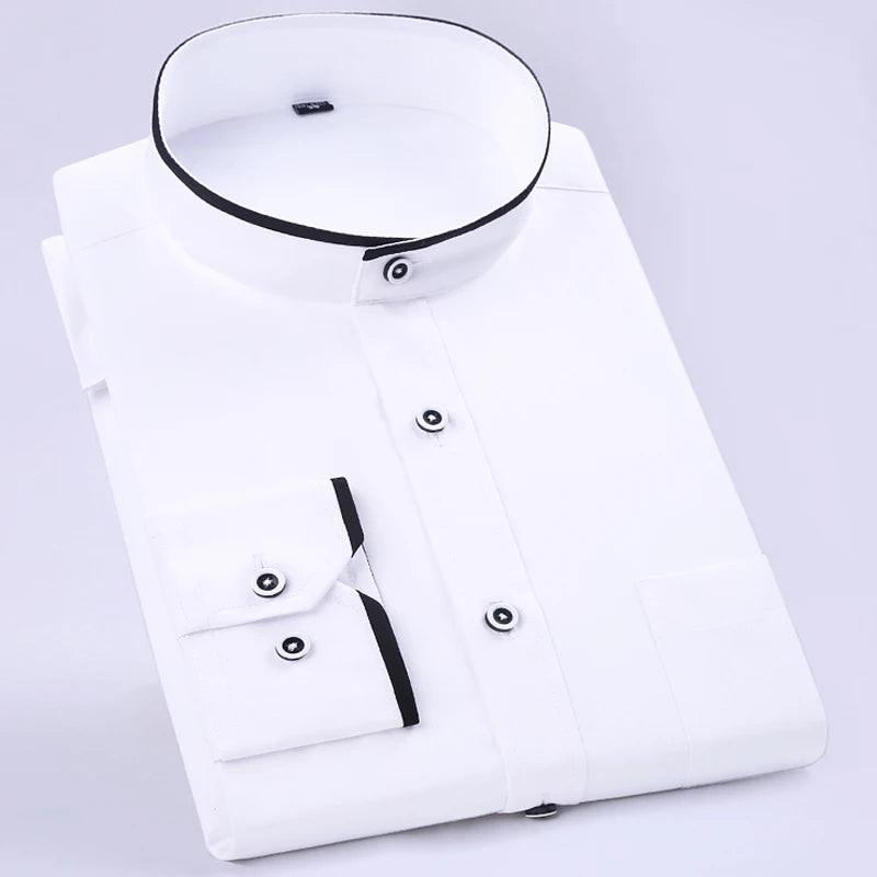 Chemise Homme Classique Manches Longues Coupe Standard Formelle Business Bureau Blanche Simple Élégante Casual – Chemise Dress Shirt Tendance | Mode Homme Premium