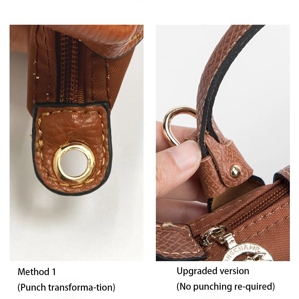 Bandoulière Remplacement Cuir Véritable – Sangle Sac Crossbody Compatible Longchamp Sans Perforation