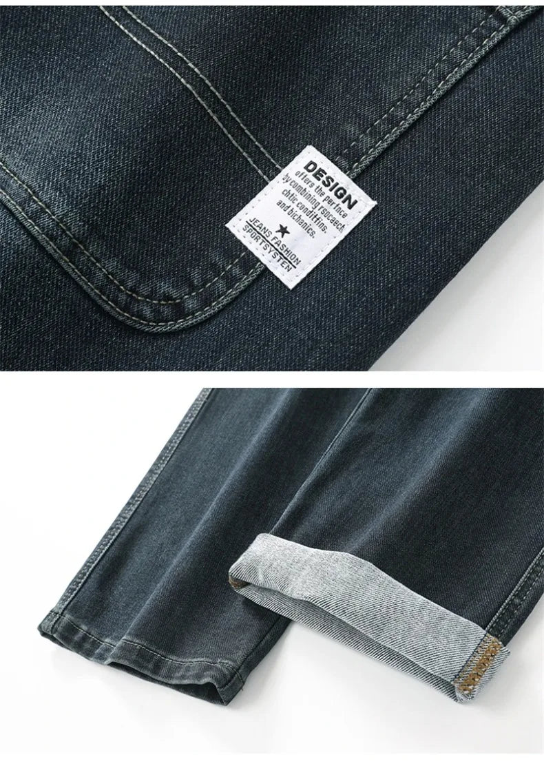 Herren Loose Straight Weites Bein Business Casual Bequem Vielseitig Frühling Herbst Elegant Zeitlos Fashion – Premium Wide Leg Business Casual Straight Jeans | Herren Denim Business Premium Mode