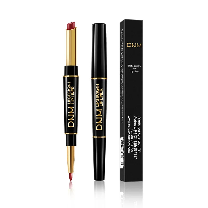 Crayon Lèvres 2-en-1 Mat – Rouge à Lèvres & Contour | Waterproof Longue Tenue