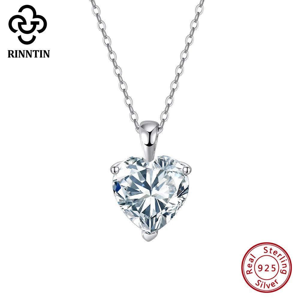 Collier Pendentif Cœur Argent S925 Zircon Cubique 8A – Éclat Diamant Taille Cœur | Chaîne Fine Luxe | Bijou Haut de Gamme Femme | Cadeau Premium