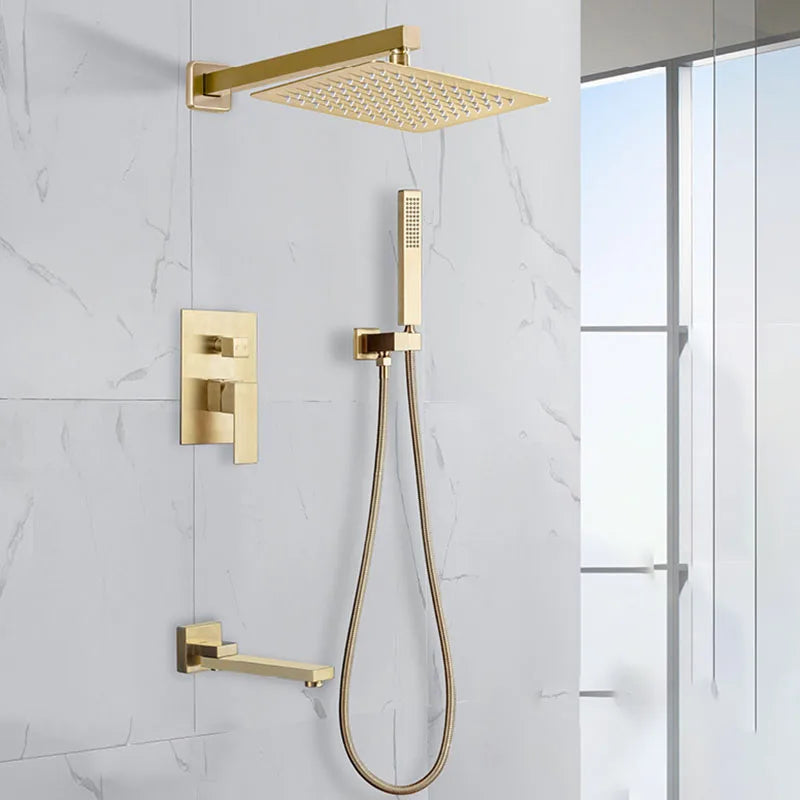 Système Douche LED Encastré – Pluie & Cascade, Bec Baignoire Pivotant, Mitigeur Eau Chaude & Froide | Salle de Bain Design