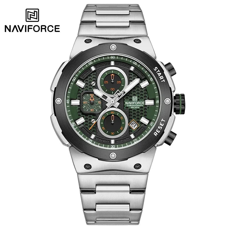 Montre Homme Chronographe Sport Luxe NAVIFORCE – Quartz Date Fashion Masculino