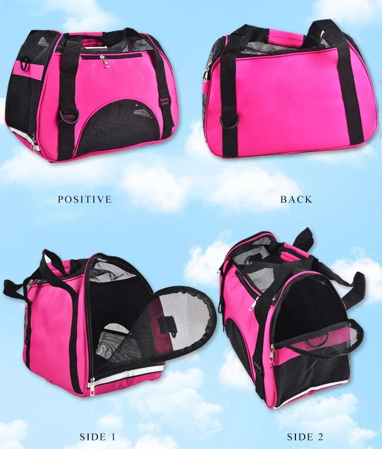 Sac Transport Chat & Chien Portable Mesh Respirant Pliable – Sac à Main Voyage Petite Race | Transport Animaux de Compagnie