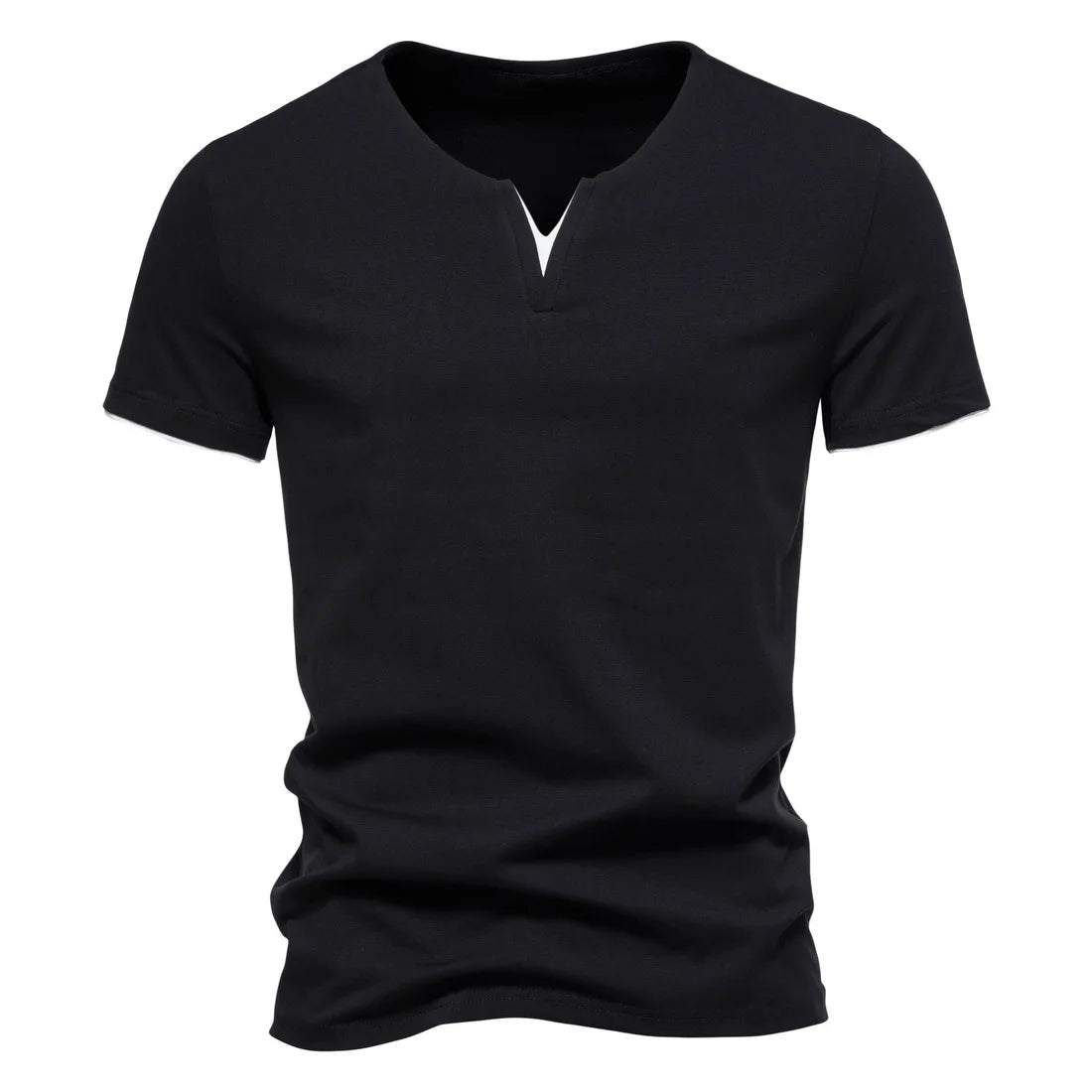 T-Shirt Homme Henley Col V Manches Courtes Coton Slim Fit Casual Basique Été Confortable Respirant Élégant Intemporel – Tee Shirt Henley Premium Slim | Mode Homme Casual Premium