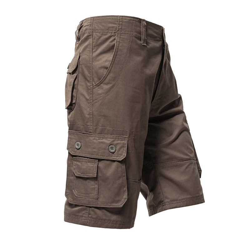Short Cargo Homme Mi-Genou Multi-Poches Coton Grande Taille Classique Été Kaki Vert Armée Confortable Polyvalent Tendance Intemporel – Short Cargo Premium Multi-Poches Coton Grande Taille Été | Mode Homme Cargo Outdoor Premium