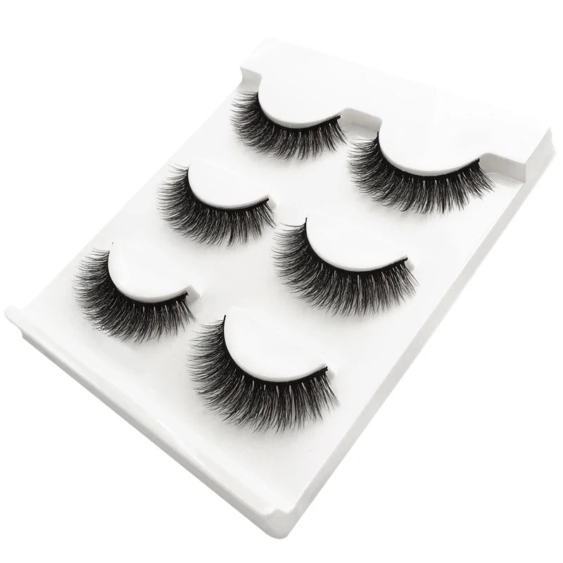 Lot 3 Paires Faux Cils 3D Vison SHIDISHANGPIN – 27 Styles Fluffy Wispy Épais | Cils Faux Faits Main Maquillage Yeux