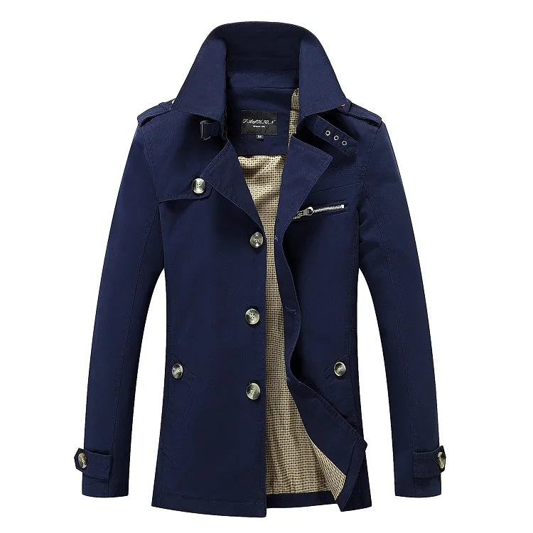 Trench Coat Homme Casual Business Coupe-Vent Simple Boutonnage Grande Taille Élégant Intemporel | Trench Premium