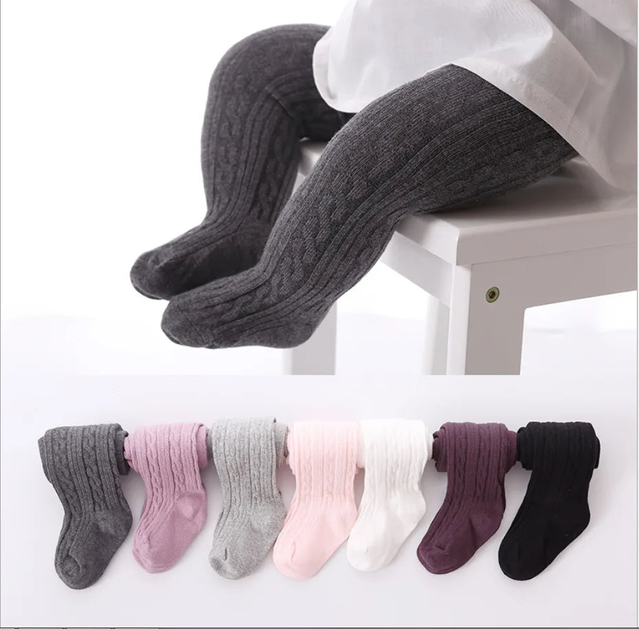 Collants Fille Coton Mesh Tricoté Respirants – Bas Chauds Printemps Automne Hiver Toddler 0-8 Ans