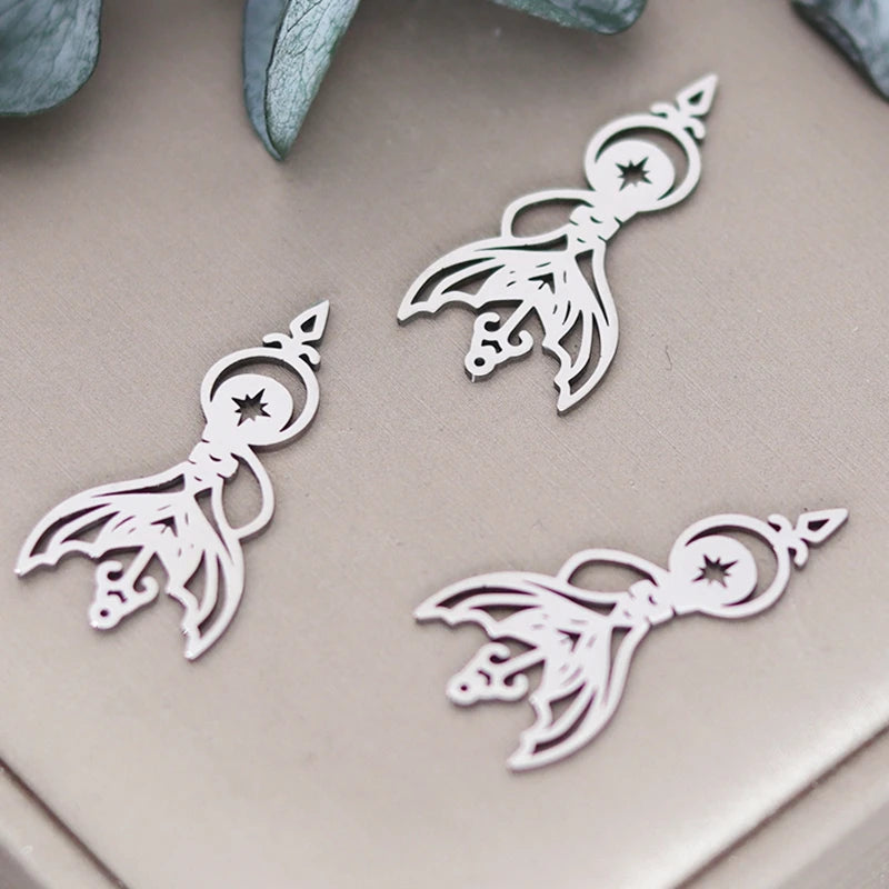 Lot 3 Breloques Animaux Acier Titane DIY – Renard, Lapin, Chat, Cygne, Dragon, Serpent & Plus | Pendentifs Bijoux Fait Main Bracelet & Collier