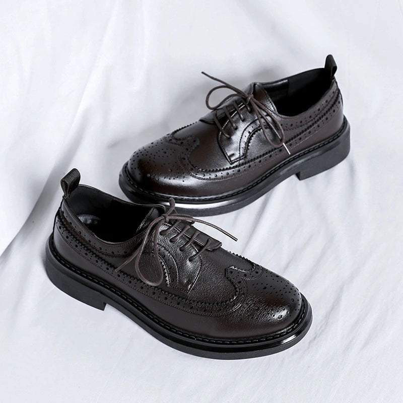 Brogues Oxfords Patent Leather Homme – Lacets Formal Noir Mariage Fête Dress Shoes